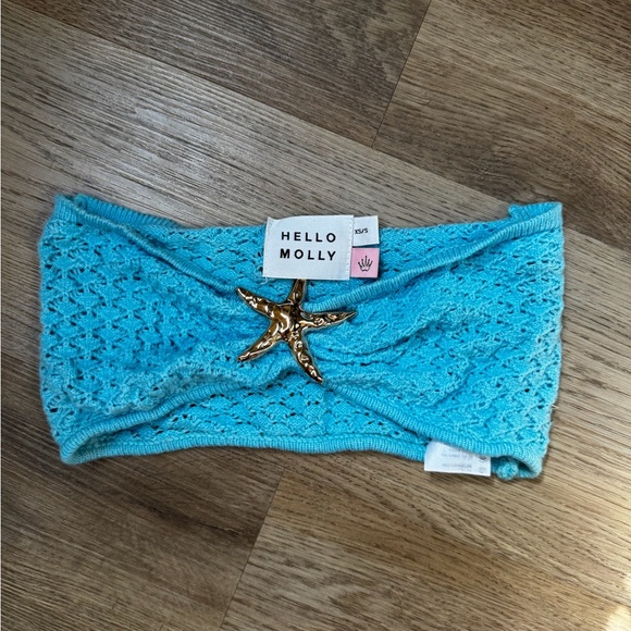 Hello Molly Moonlit Shores Strapless Crochet Top - Aqua - Picture 2 of 3